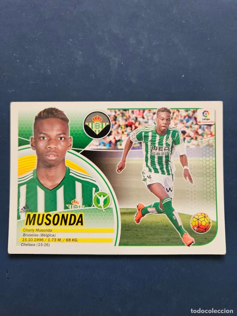 Figurine di Calcio: *N&ordm; 15 MUSONDA BETIS LOGO NUEVO LIGA ESTE 16 17 2016 2017 SIN PEGAR NUNCA PEGADO SOBADO