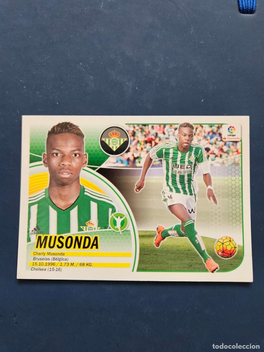 Figurine di Calcio: N&ordm; 15 MUSONDA BETIS LOGO NUEVO LIGA ESTE 16 17 2016 2017 SIN PEGAR NUNCA PEGADO