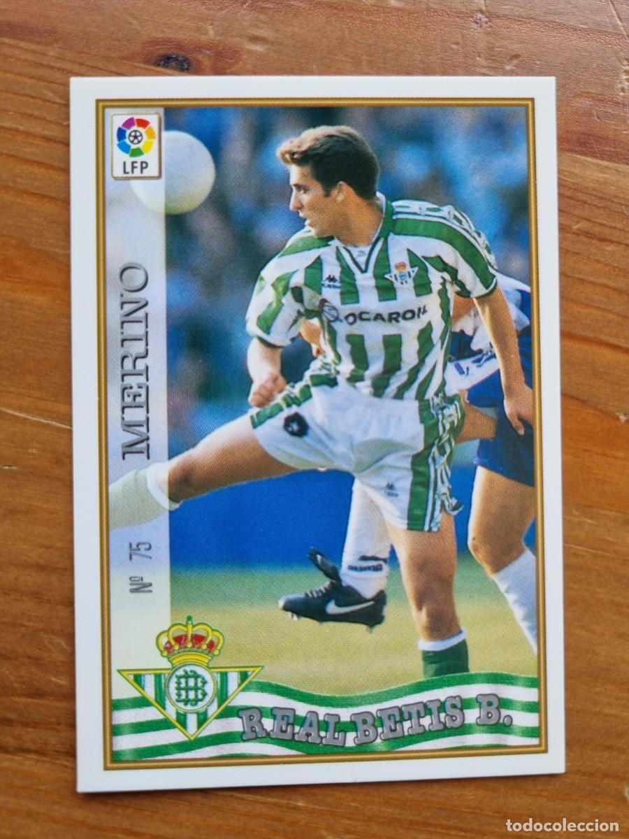Cromos de f&uacute;tbol: 75 MERINO (Real Betis). Las Fichas de la Liga 1997 1998 97 98 (Mundicromo)