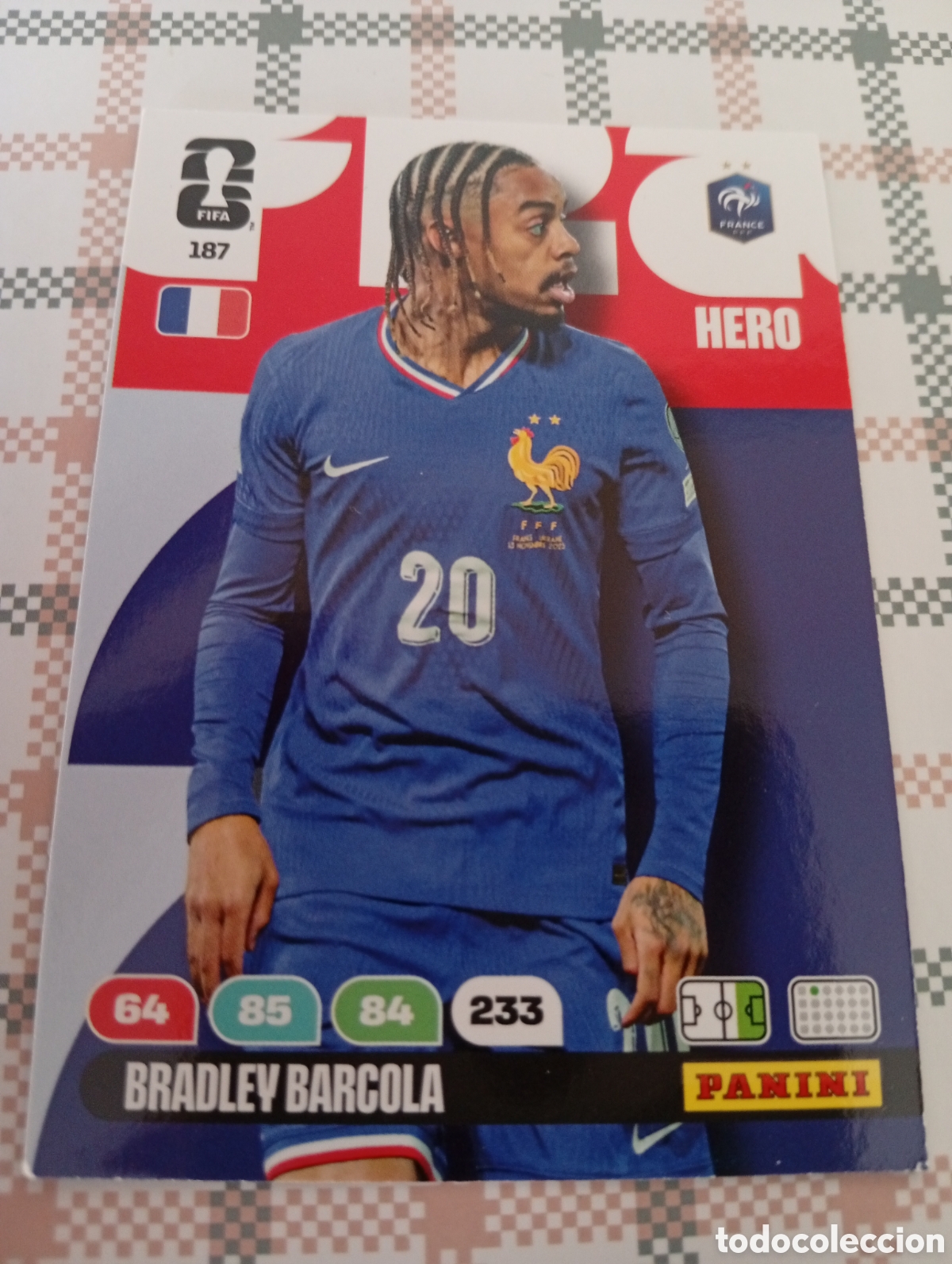 Cromos de f&uacute;tbol: 187 BRADLEY BARCOLA FRANCIA ADRENALYN MUNDIAL FIFA WORLD CUP 2026 PANINI