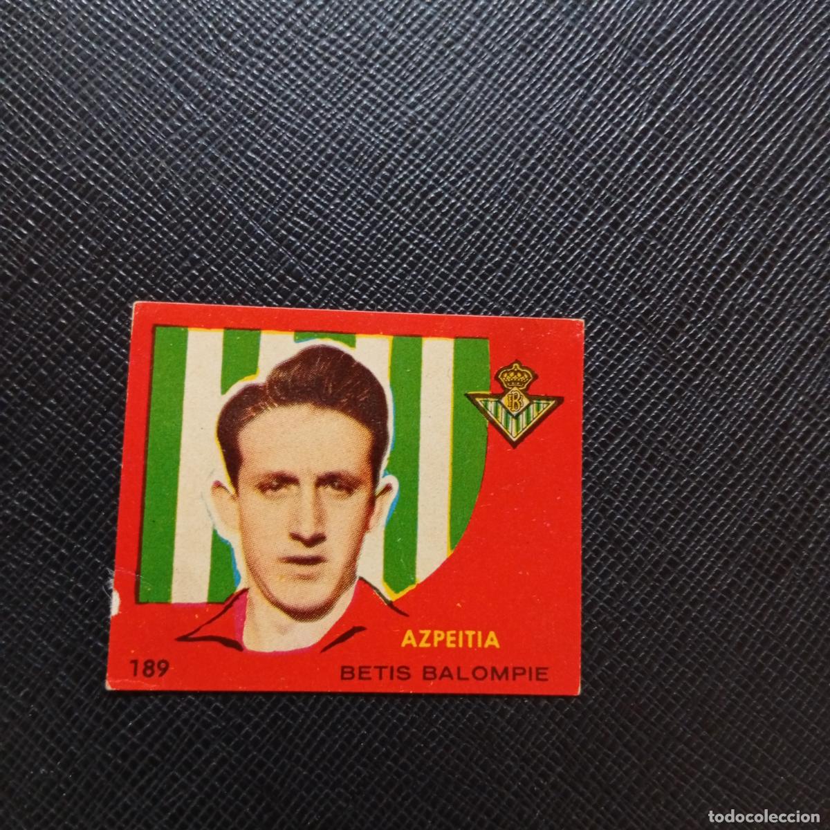 Cromos de f&uacute;tbol: 189 AZPEITIA REAL BETIS BRUGUERA 1958 1959 CROMO FUTBOL 58 59 LIGA - DESPEGADO - A35 PG406