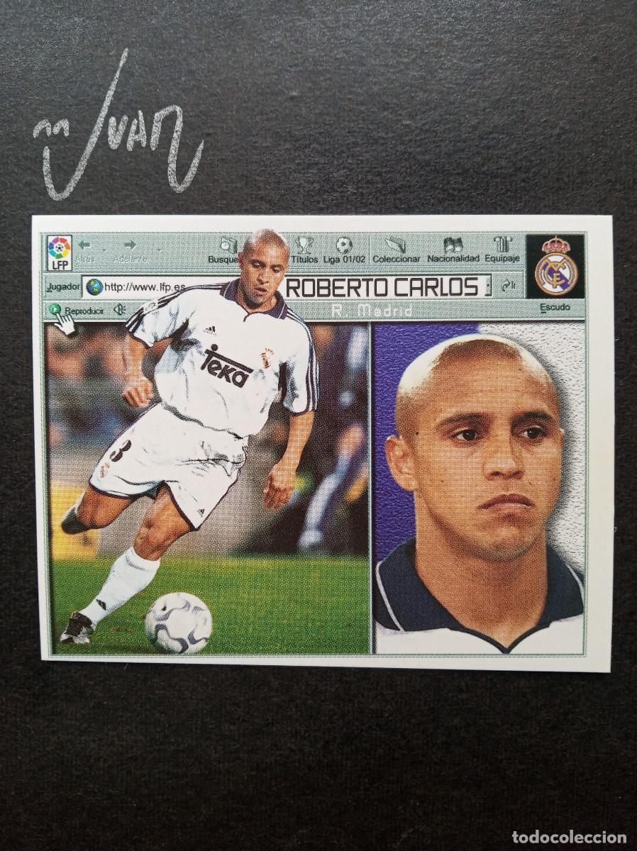 Cartes &agrave; collectionner de Football: ROBERTO CARLOS REAL MADRID BRASIL ⚽ COLECCIONES ESTE &reg; 2001 2002 LIGA 01 02 SIN PEGAR NUNCA PEGADO