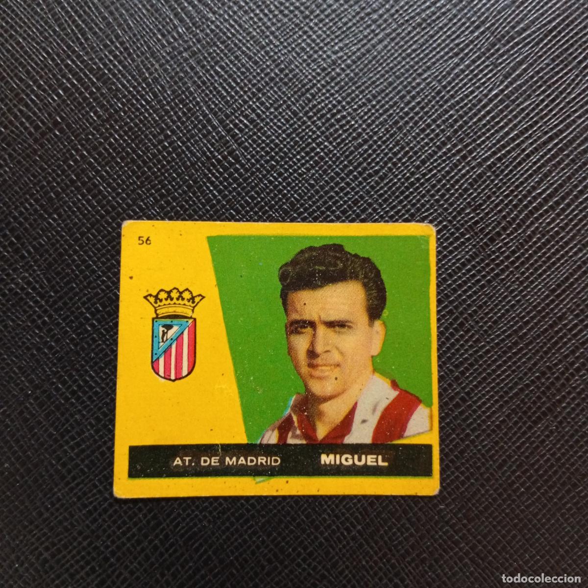 Cromos de f&uacute;tbol: 56 MIGUEL AT MADRID BRUGUERA 1959 1960 CROMO FUTBOL 59 60 LIGA - DESPEGADO - A16 PG10