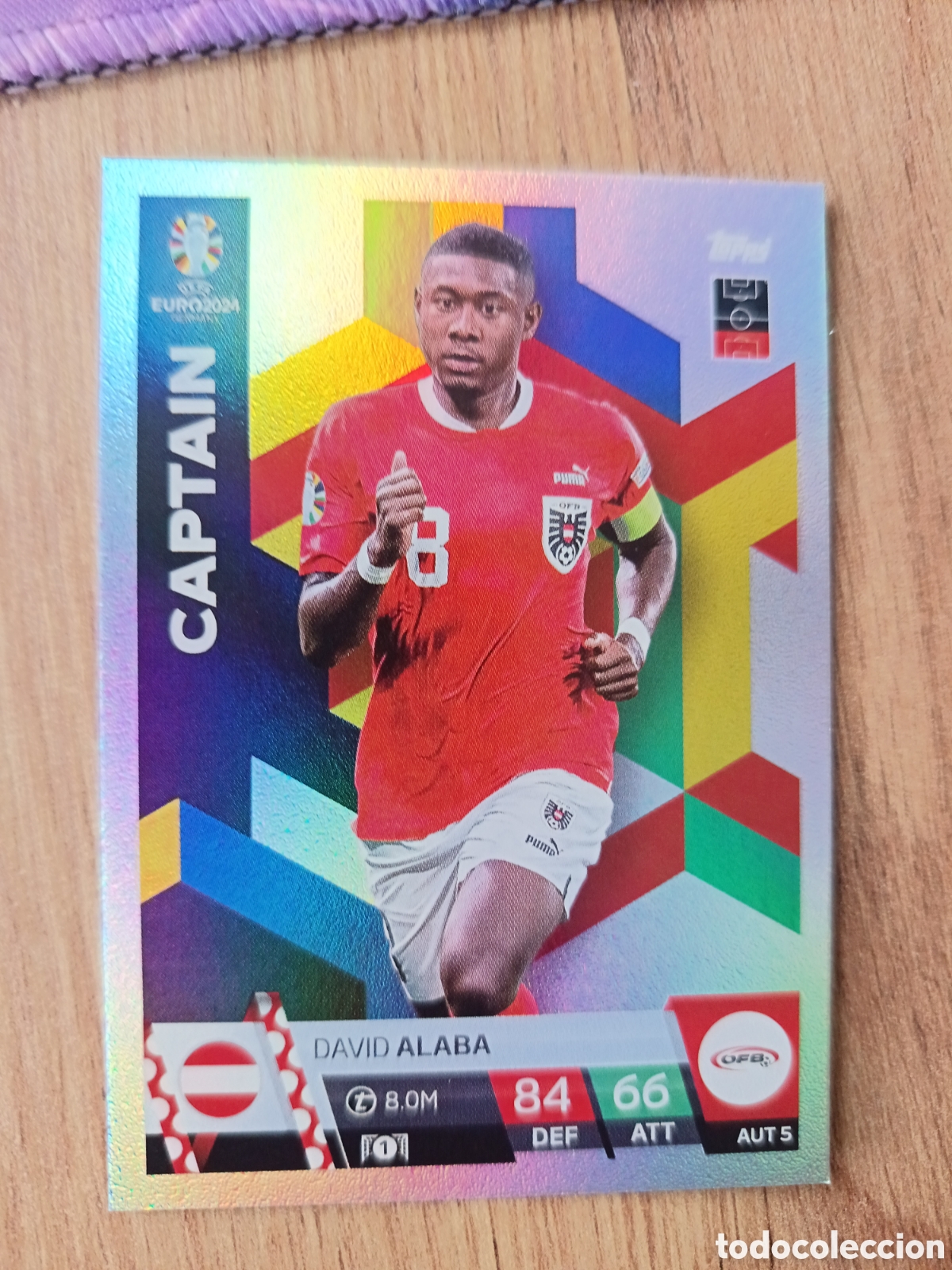 Cromos de f&uacute;tbol: 5 Alaba TOPPS MATCH ATTAX UEFA EURO 2024 24 GERMANY EUROCOPA ALEMANIA
