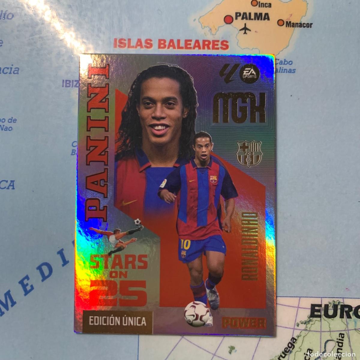Cromos de f&uacute;tbol: Ronaldinho n&uacute;mero 436P serie on Stars On 25 power Del Barcelona megacracks 26-27 2026-2027