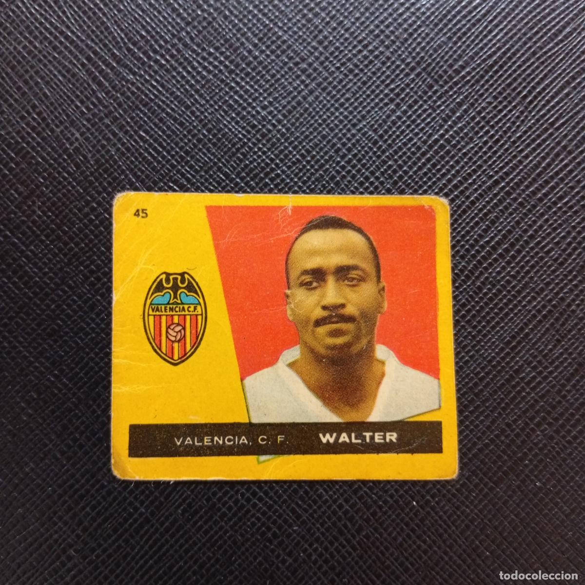 Cromos de f&uacute;tbol: 45 WALTER VALENCIA BRUGUERA 1959 1960 CROMO FUTBOL 59 60 LIGA - DESPEGADO - A16 PG37