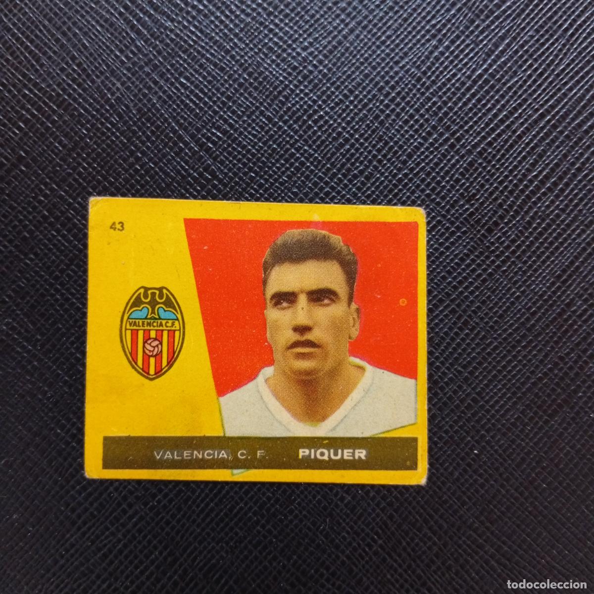 Cromos de f&uacute;tbol: 43 PIQUER VALENCIA BRUGUERA 1959 1960 CROMO FUTBOL 59 60 LIGA - DESPEGADO - A16 PG55