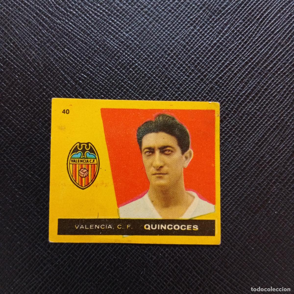 Fu&szlig;ball-Sticker: 40 QUINCOCES VALENCIA BRUGUERA 1959 1960 CROMO FUTBOL 59 60 LIGA - DESPEGADO - A16 PG55