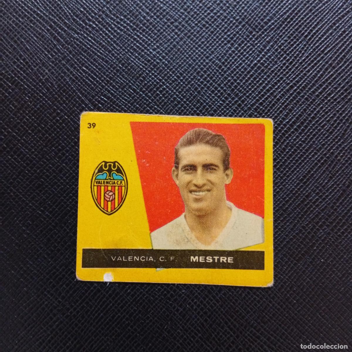 Fu&szlig;ball-Sticker: 39 MESTRE VALENCIA BRUGUERA 1959 1960 CROMO FUTBOL 59 60 LIGA - DESPEGADO - A16 PG55