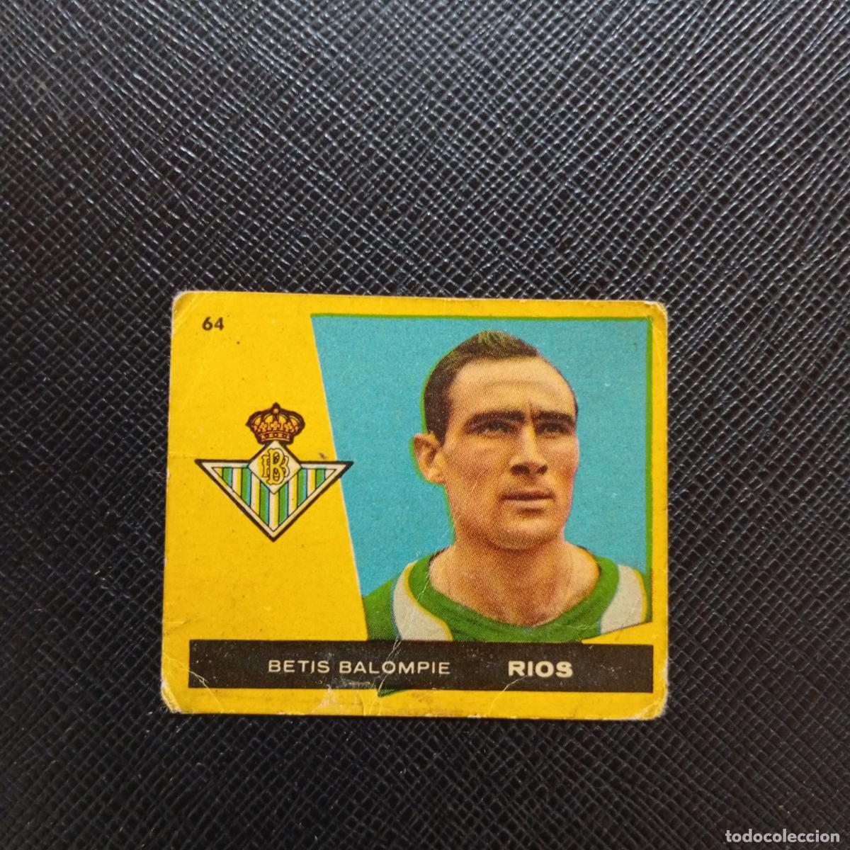 Cromos de f&uacute;tbol: 64 RIOS REAL BETIS BRUGUERA 1959 1960 CROMO FUTBOL 59 60 LIGA - DESPEGADO - A16 PG172