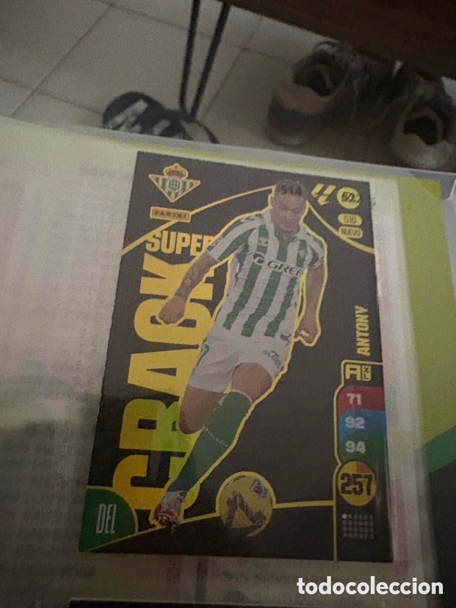 Cromos de f&uacute;tbol: Antony S&uacute;per Crack n&uacute;mero 456 Del Betis cromo adrenalyn XL 25-26 2025-2026