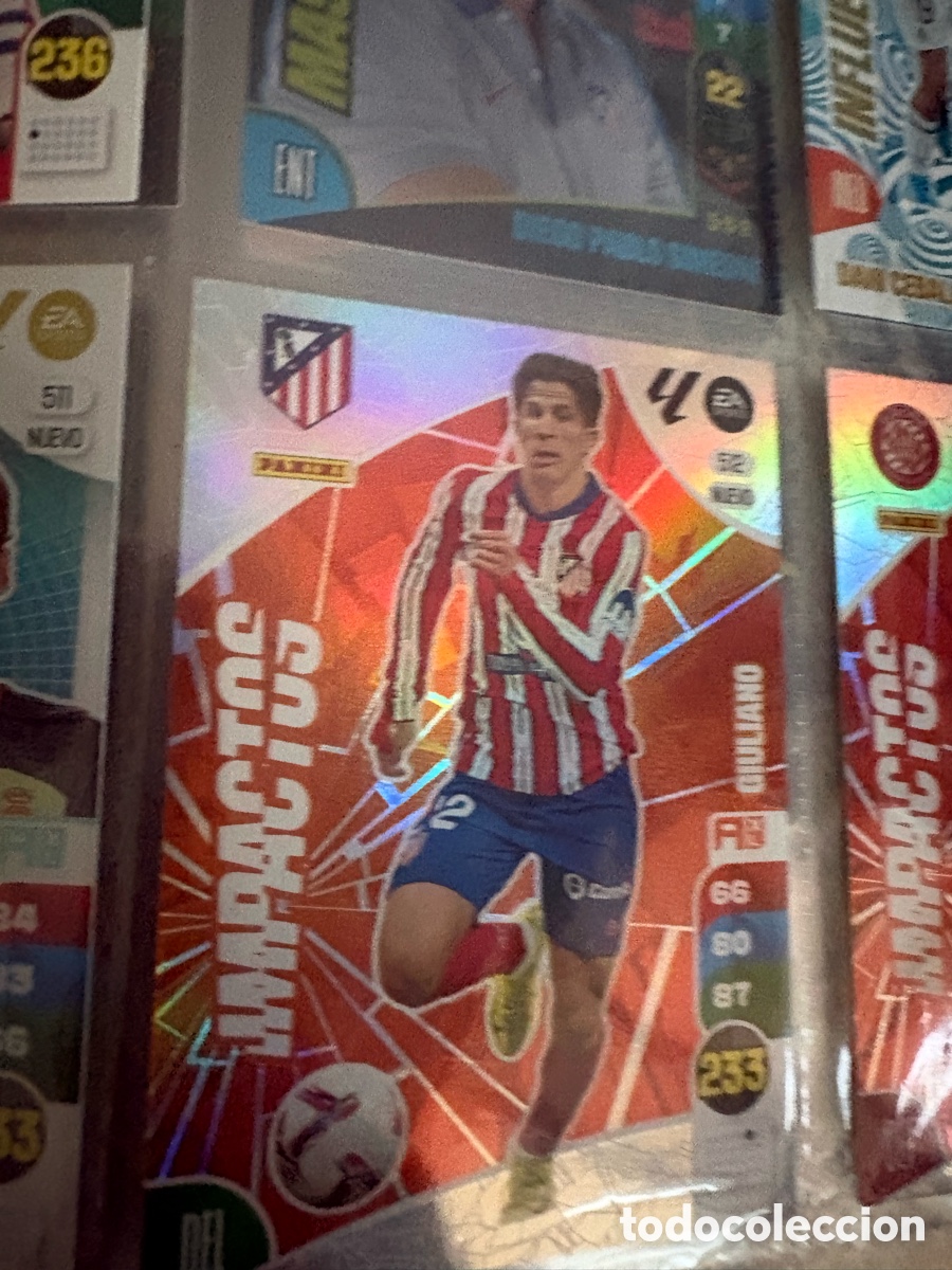 Football Stickers: Giuliano Sime&oacute;ne nuevo Impacto n&uacute;mero 512 Del Atl&eacute;tico de Madrid cromo adrenalyn XL 24-25 2024-2025