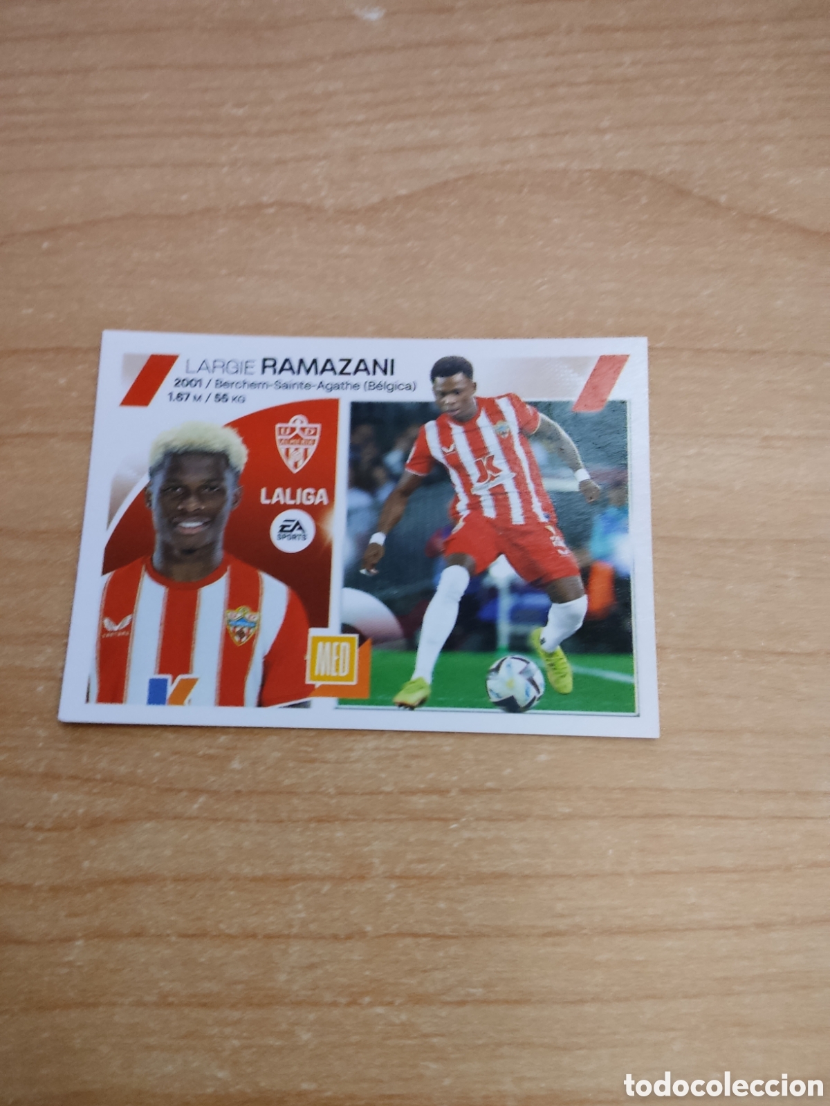 Cromos de f&uacute;tbol: 16 RAMAZANI ALMERIA LIGA ESTE 2023 2024