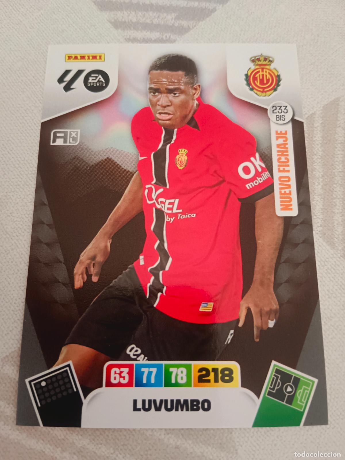 Cromos de f&uacute;tbol: ADRENALYN XL 2025 2026 25 26 DREAM BOX NUEVO FICHAJE 233 BIS LUVUMBO MALLORCA TOTAL KINGS