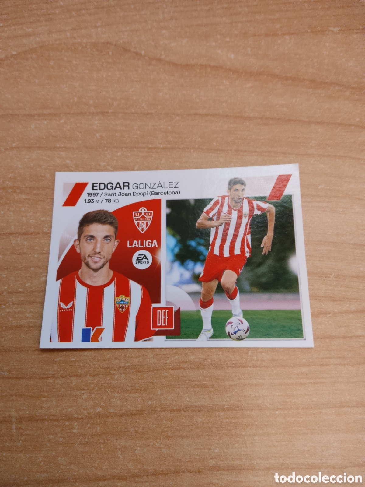Cromos de f&uacute;tbol: 7 EDGAR ULTIMO FICHAJE ALMERIA LIGA ESTE 2023 2024