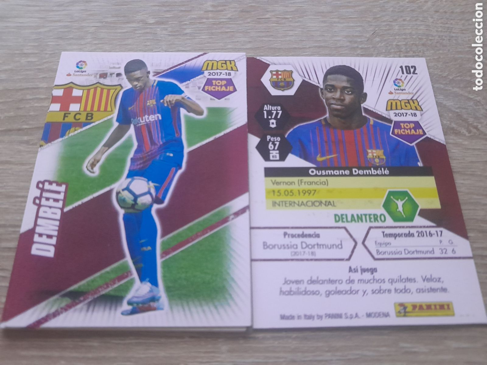 Fu&szlig;ball-Sticker: n&ordm; 102 dembele barcelona megacracks 2017 2018 cromo liga mgk 2017-18