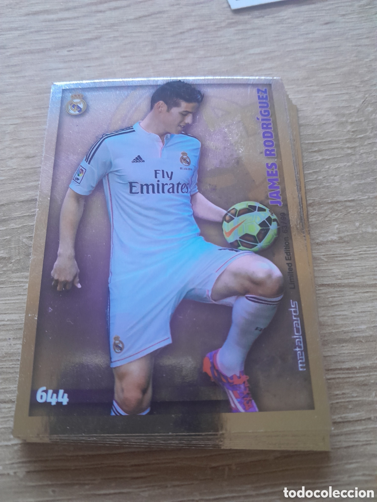 Football Stickers: 644 james rodri (Brillo Liso) - real madrid 2014 2015 - Mundicromo Liga metalCard 2014-15 metalcards