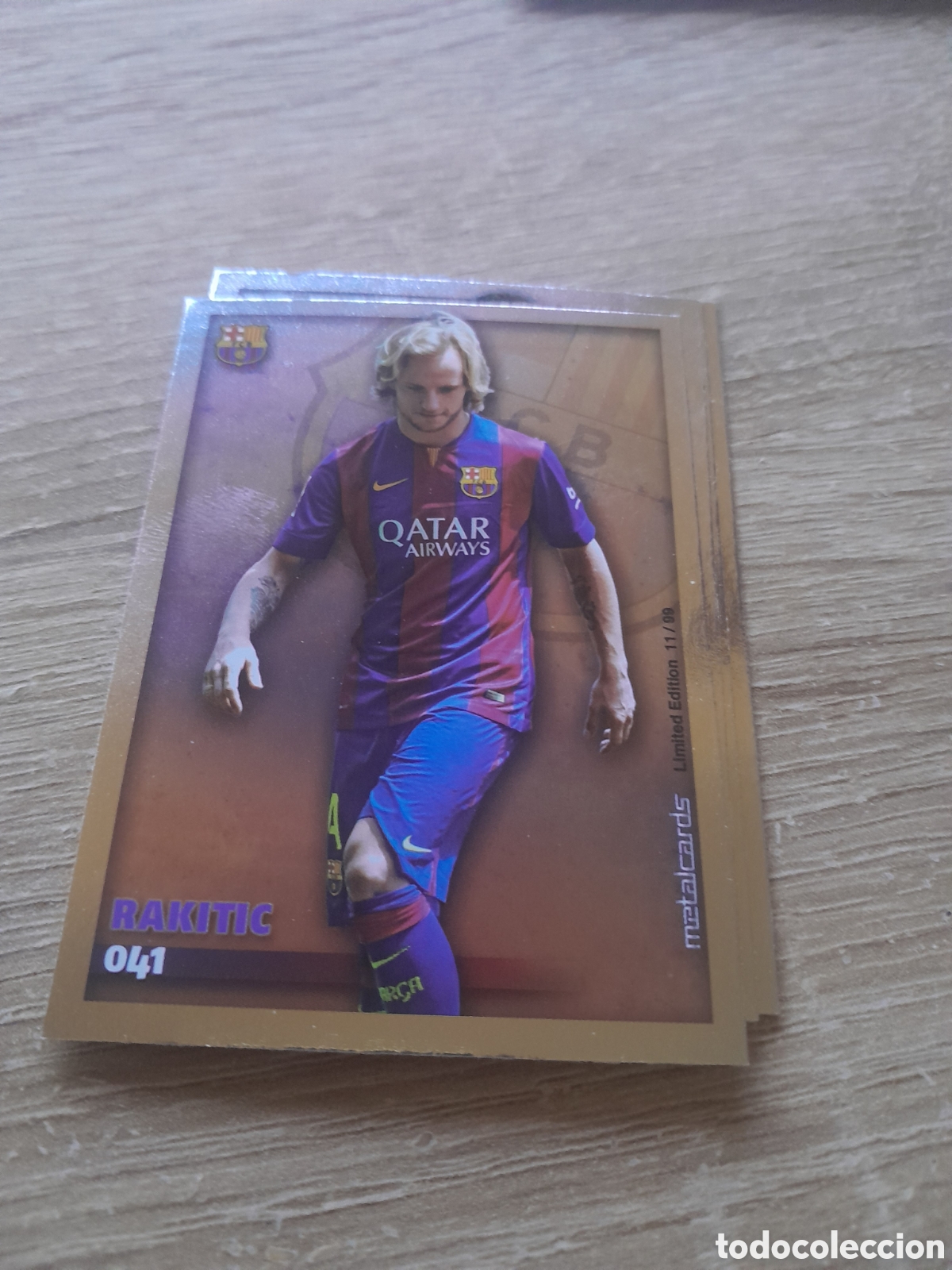 Football Stickers: 41 rakitic (Brillo Liso) - barcelona 2014 2015 - Mundicromo Liga metalCard 2014-15 metalcards