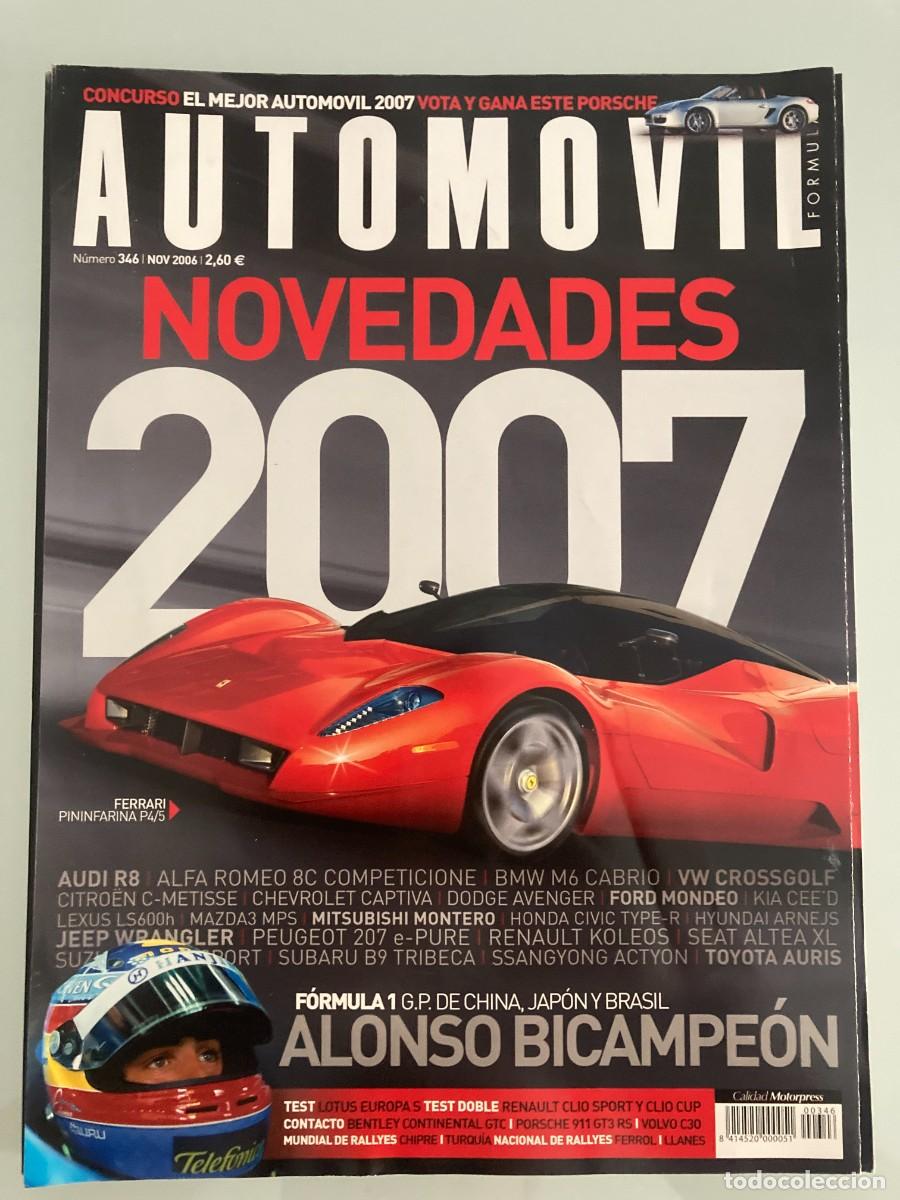 Cromos de f&uacute;tbol: AUTOMOVIL 346 , NOVIEMBRE 2006, ALONSO BICAMPE&Oacute;N, RENAULT CLIO SPORT, CLIO CUP, MERCEDES CL63 AMG