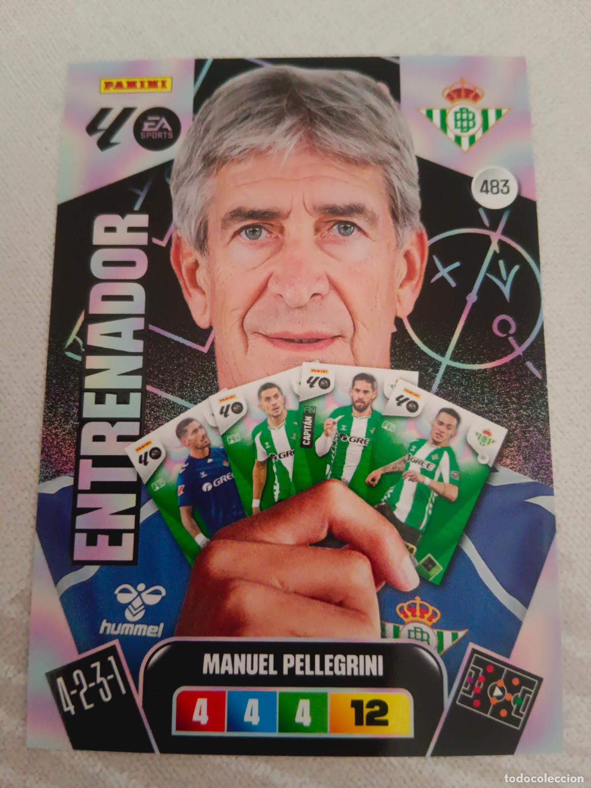 Cromos de f&uacute;tbol: ADRENALYN XL 2025 2026 25 26 DREAM BOX ENTRENADOR 483 MANUEL PELLEGRINI BETIS TOTAL KINGS