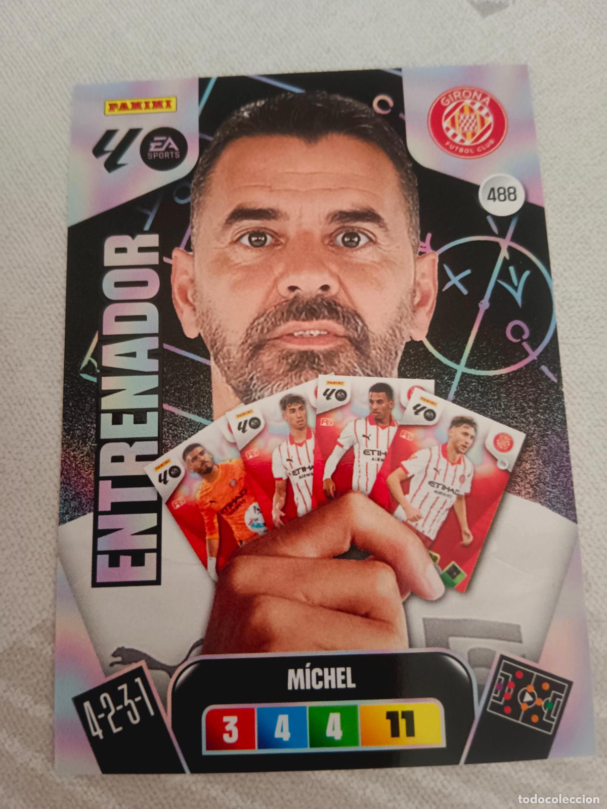 Cromos de f&uacute;tbol: ADRENALYN XL 2025 2026 25 26 DREAM BOX ENTRENADOR 488 MICHEL GIRONA TOTAL KINGS