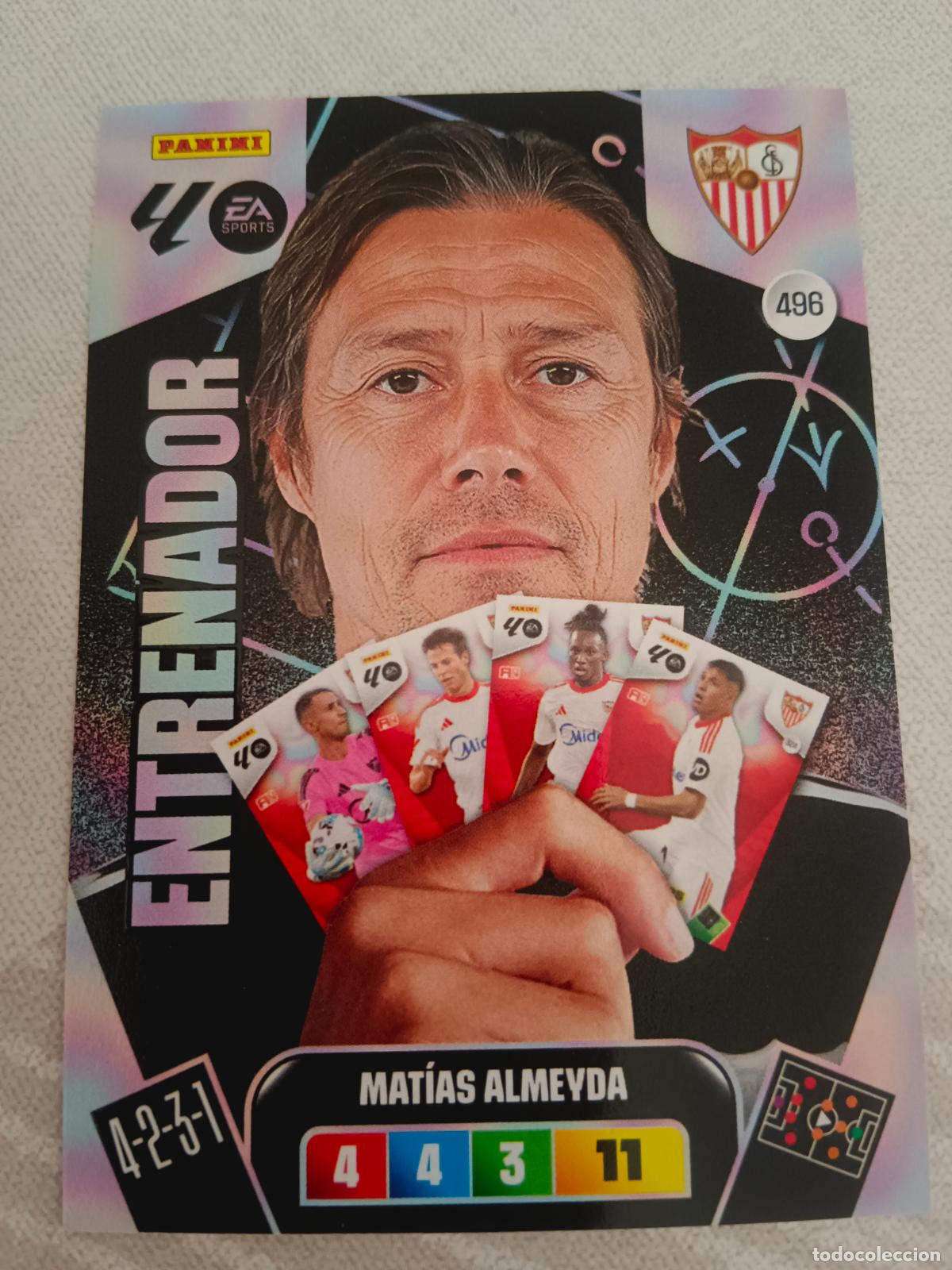 Cromos de f&uacute;tbol: ADRENALYN XL 2025 2026 25 26 DREAM BOX ENTRENADOR 496 MATIAS ALMEYDA SEVILLA TOTAL KINGS