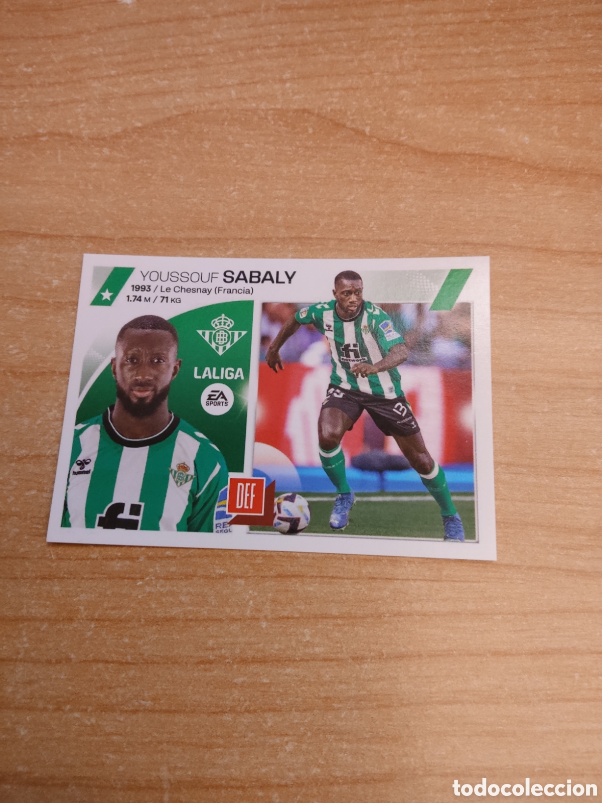 Cromos de f&uacute;tbol: 5 SABALY REAL BETIS LIGA ESTE 2023 2024
