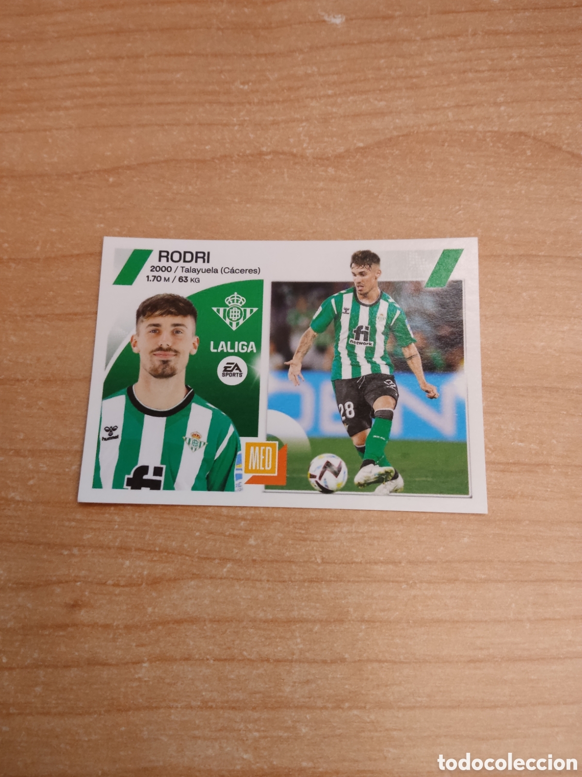 Cromos de f&uacute;tbol: 15 RODRI REAL BETIS LIGA ESTE 2023 2024
