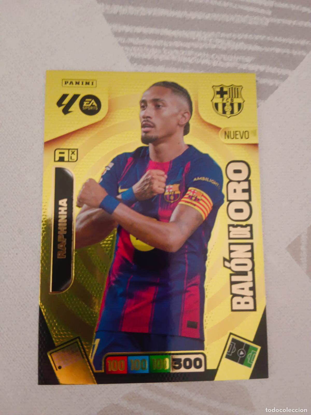 Cromos de f&uacute;tbol: ADRENALYN XL 2025 2026 25 26 DREAM BOX NUEVO BALON DE ORO RAPHINHA BARCELONA TOTAL KINGS