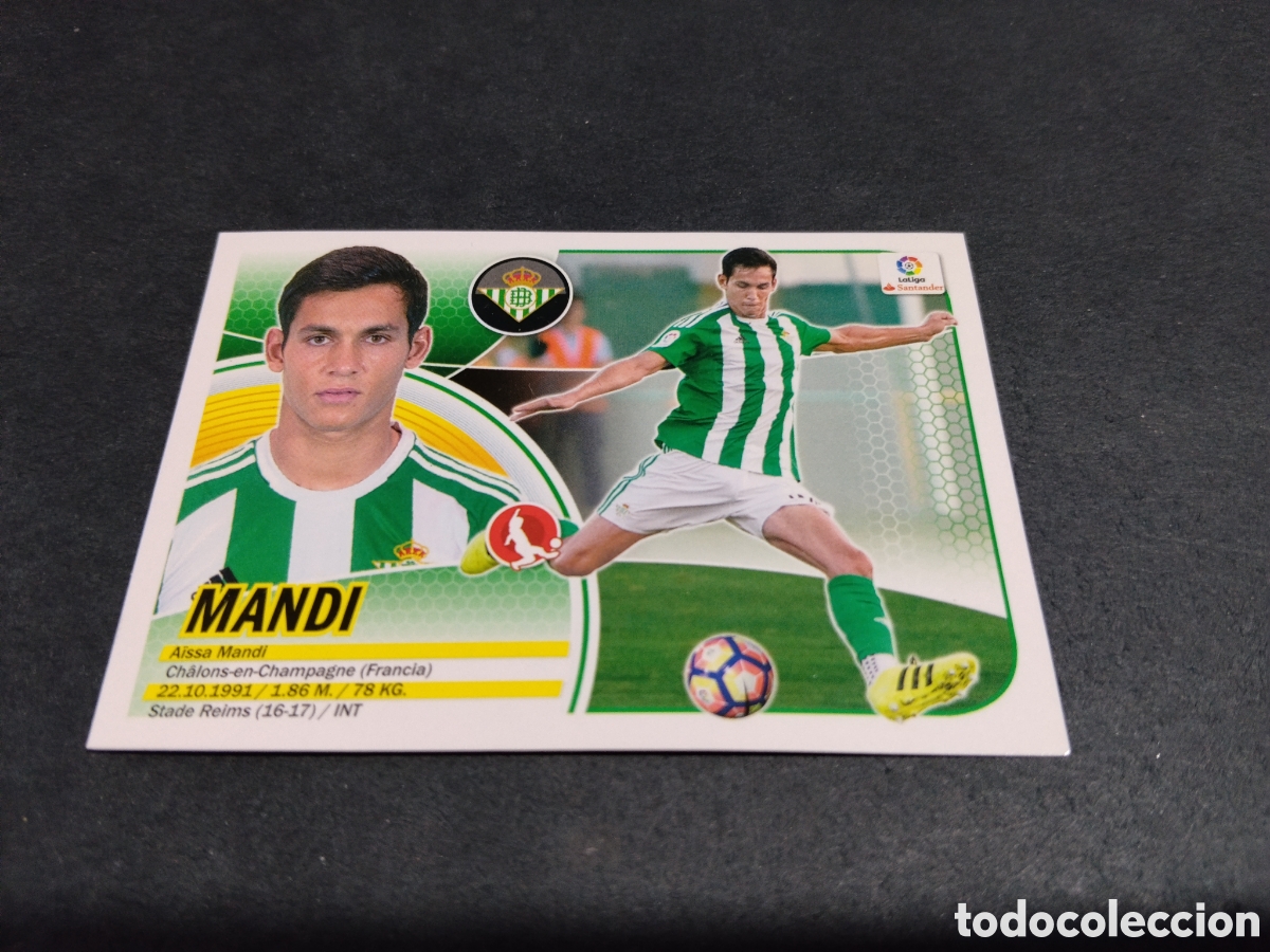 Cromos de f&uacute;tbol: Cromo futbol 2016-17 Mandi, Real Betis
