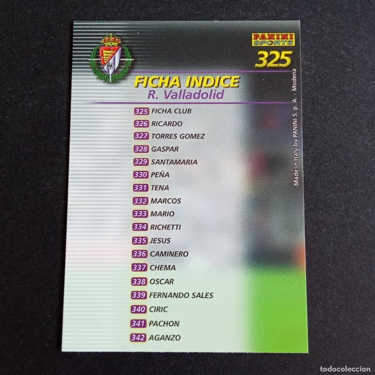 Cromos de Futebol: 325 INDICE VALLADOLID LIGA 2002 2003 02 03 MEGAFICHAS PANINI