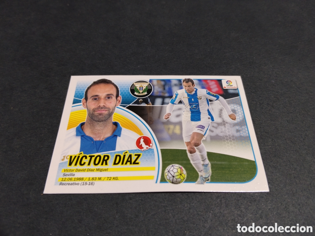Cromos de f&uacute;tbol: Cromo futbol 2016-17 V&iacute;ctor D&iacute;az, Legan&eacute;s