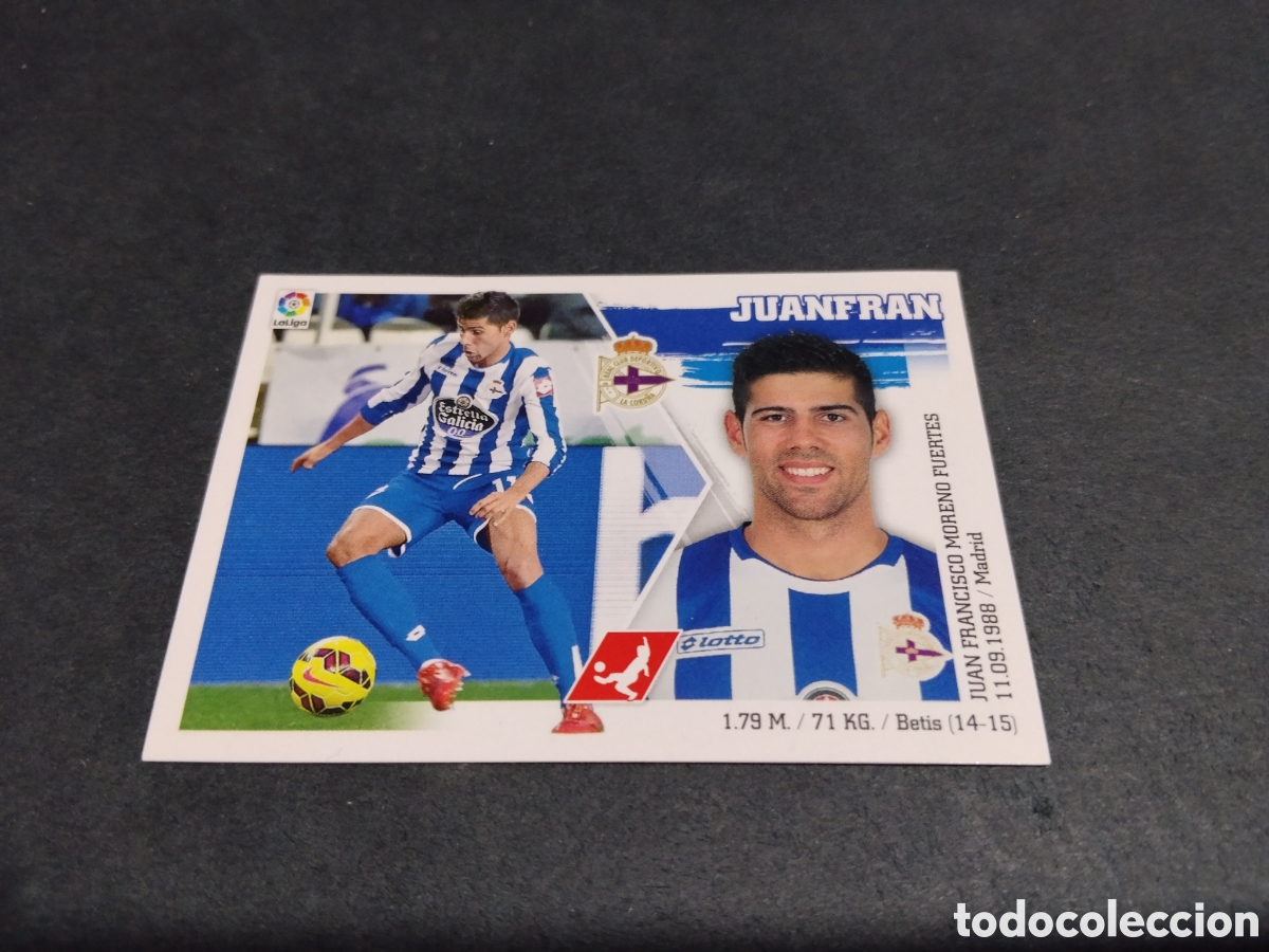 Cromos de f&uacute;tbol: Cromo futbol 2015-16 Juanfran, deportivo de la Coru&ntilde;a