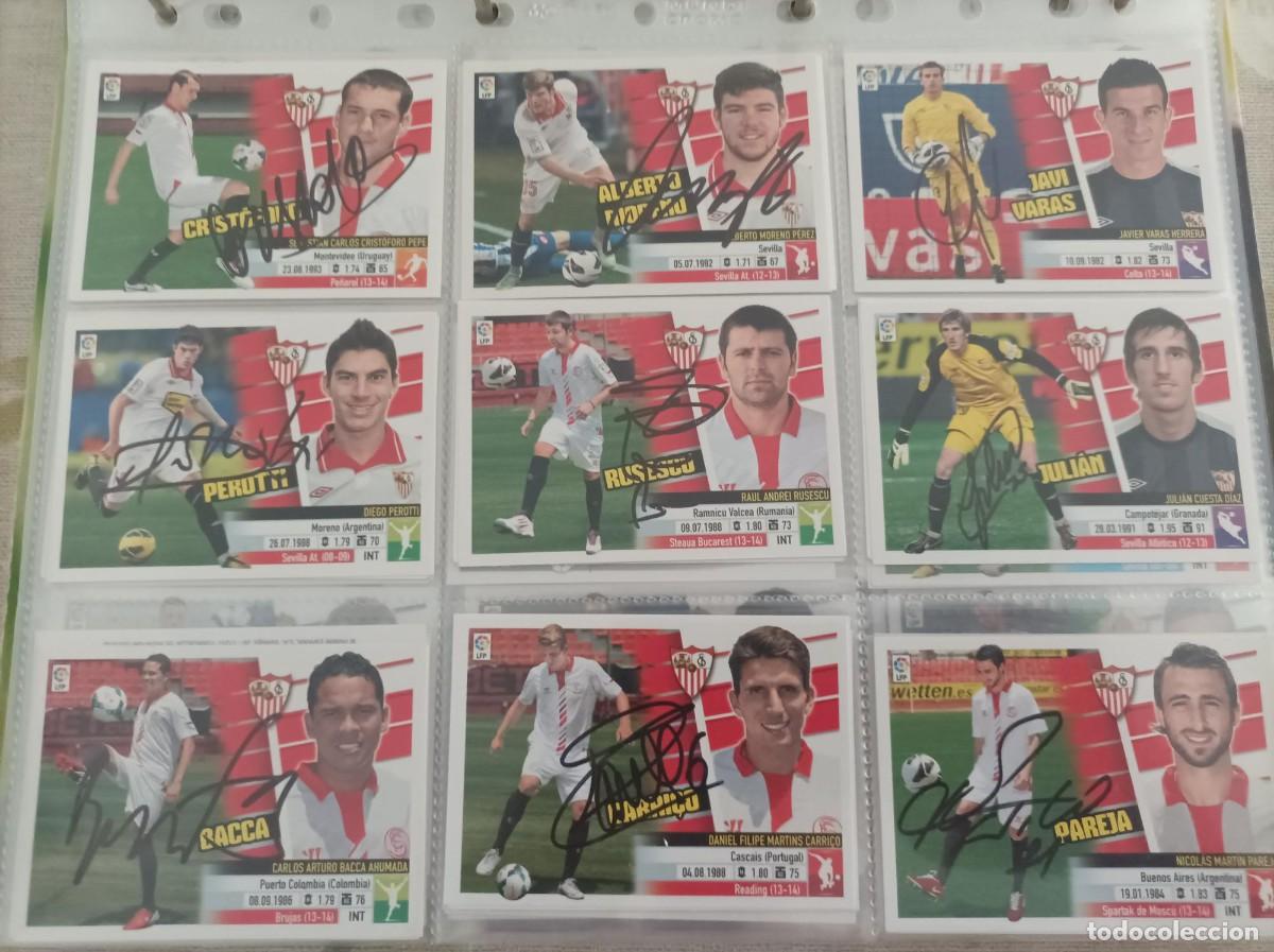Cromos de f&uacute;tbol: Cromos futbol firmados Sevilla