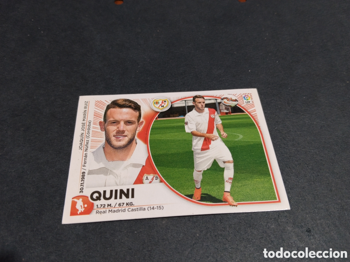 Cromos de f&uacute;tbol: Cromo futbol 2014-15 Quini, Rayo Vallecano