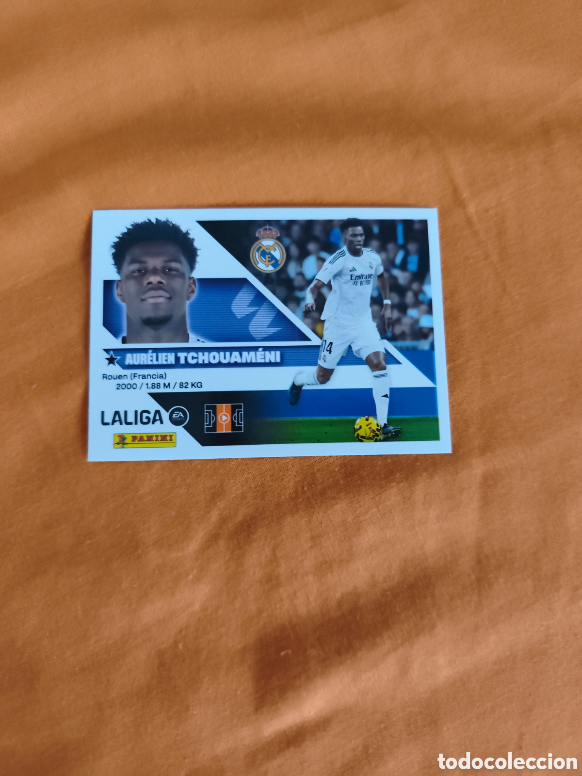 Cromos de f&uacute;tbol: CROMO N&Uacute;MERO 11 TCHOUAM&Eacute;NI REAL MADRID. LIGA ESTE 26/27. PANINI.