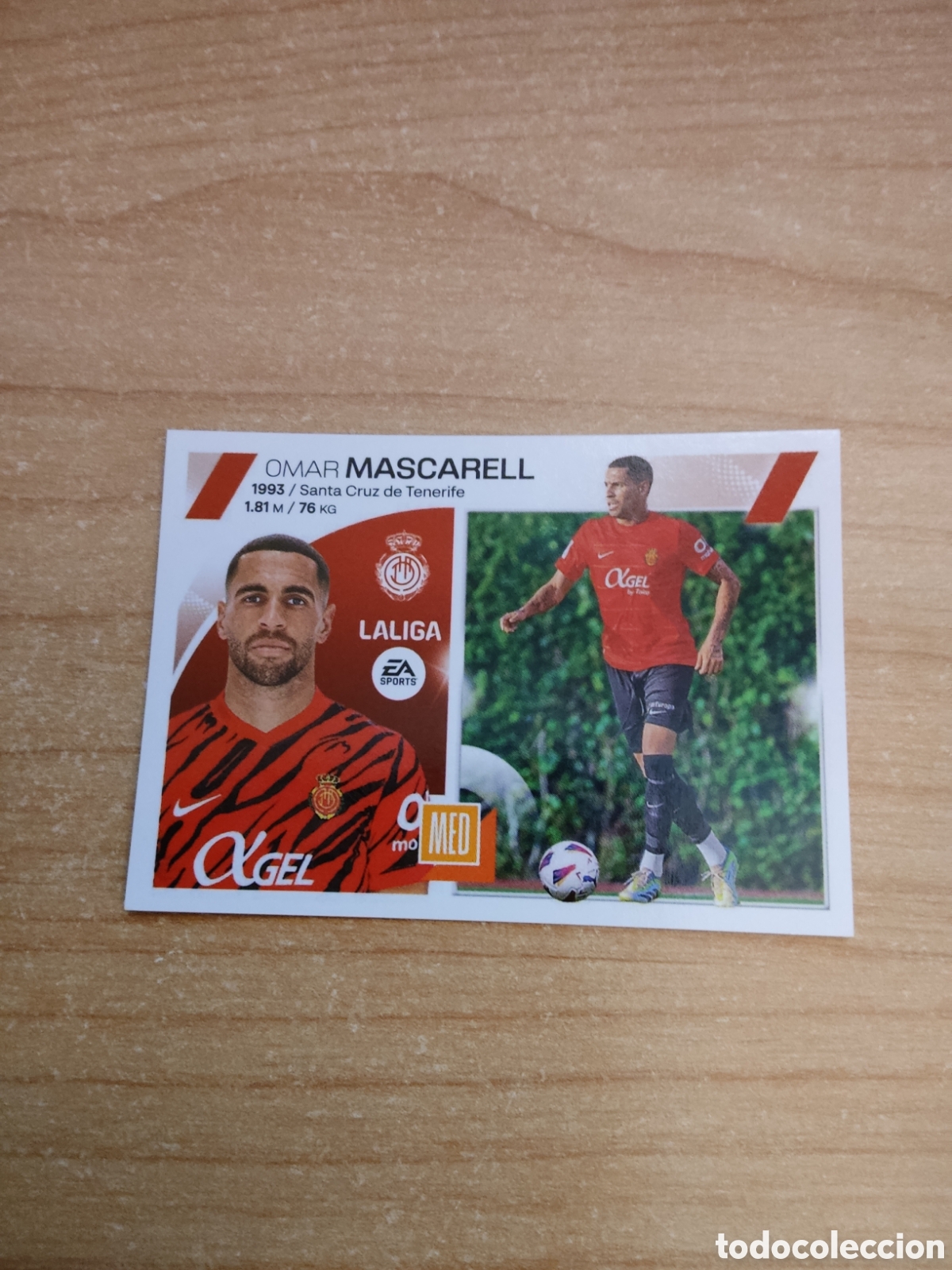 Fu&szlig;ball-Sticker: 13 OMAR MASCARELL ULTIMO FICHAJE MALLORCA LIGA ESTE 2023 2024