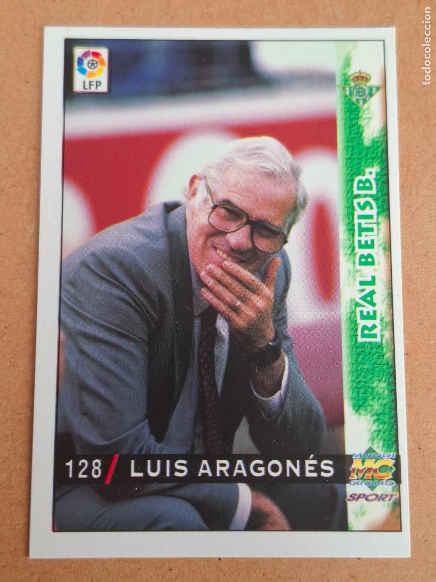 Fu&szlig;ball-Sticker: MUNDICROMO 98 99 1998 1999 - 128 LUIS ARAGON&Eacute;S ( BAJA ) - REAL BETIS - CP14