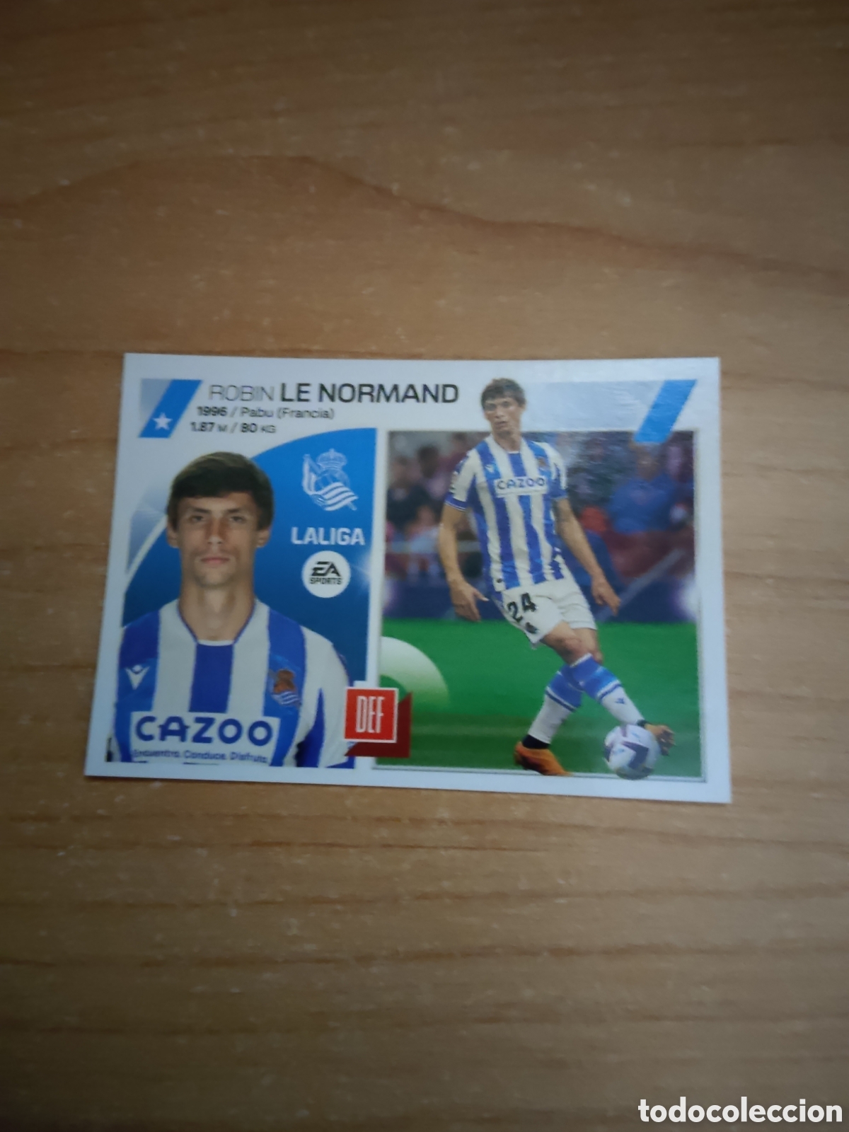 Cromos de f&uacute;tbol: 7 ROBIN LE NORMAND REAL SOCIEDAD LIGA ESTE 2023 2024