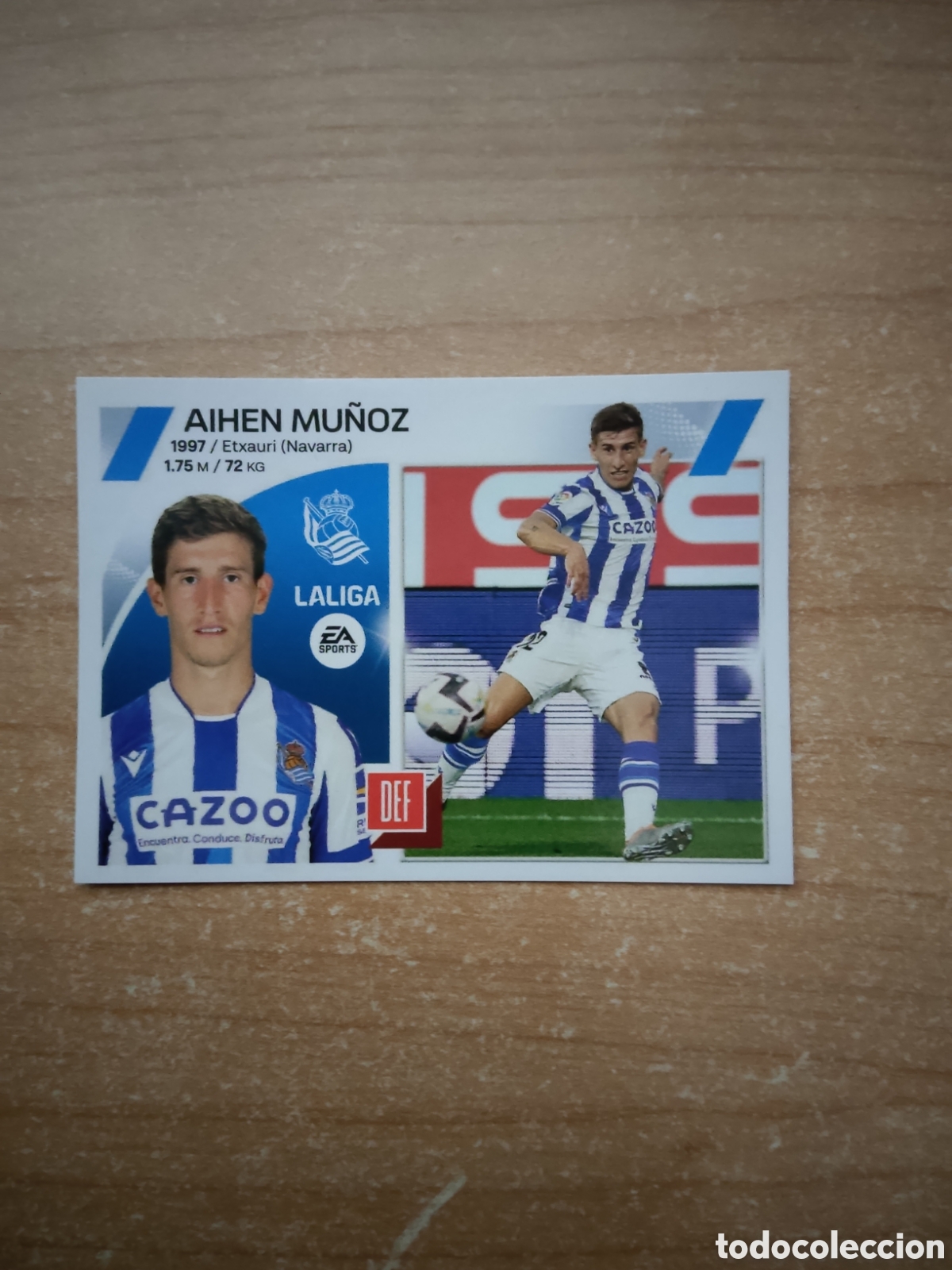 Fu&szlig;ball-Sticker: 9 B AIHEN MU&Ntilde;OZ REAL SOCIEDAD LIGA ESTE 2023 2024