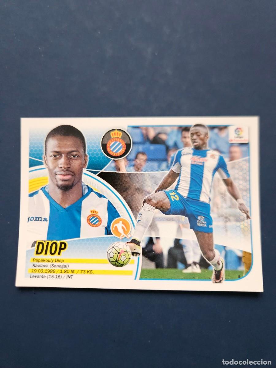 Cromos de f&uacute;tbol: N&ordm; 8 DIOP ESPANYOL LOGO NUEVO LIGA ESTE 16 17 2016 2017 SIN PEGAR NUNCA PEGADO