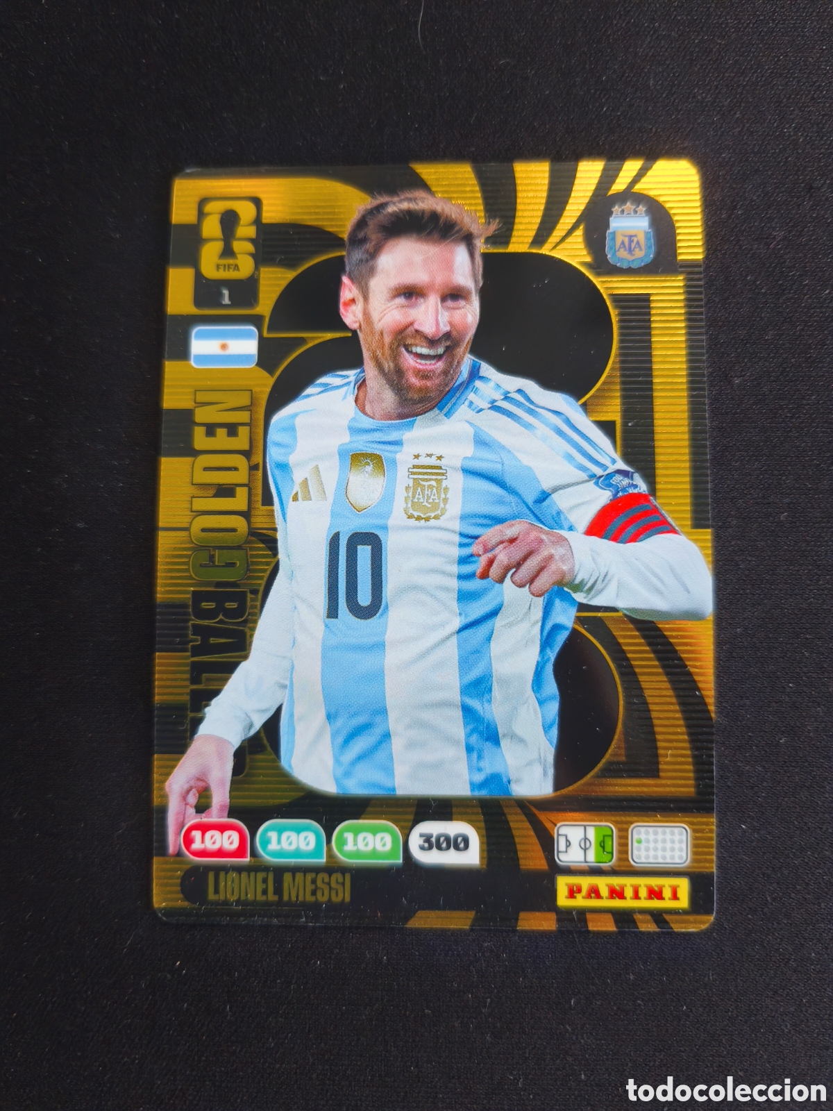 Cromos de f&uacute;tbol: Messi Golden Baller Adrenalyn Mundial 2026