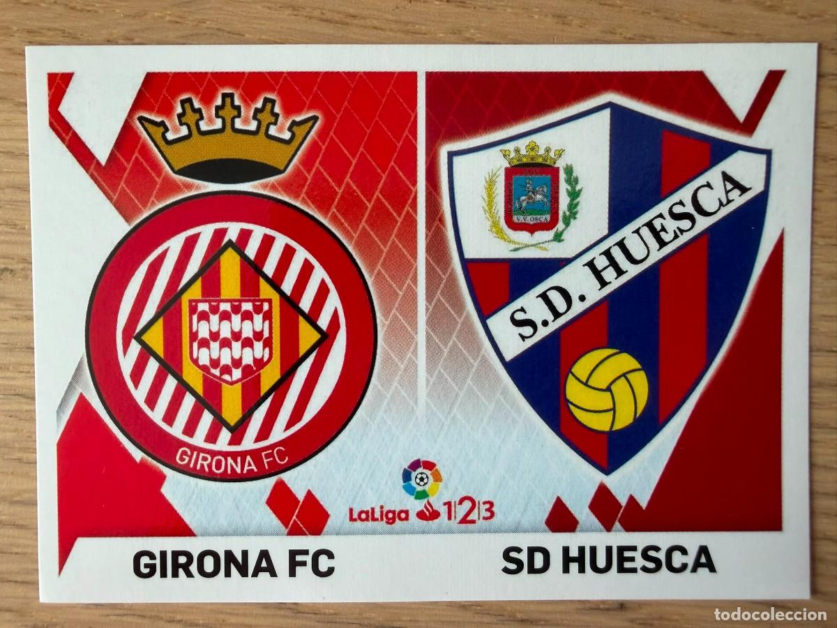 Cromos de f&uacute;tbol: 5 ESCUDO GIRONA HUESCA 19 20 2019 2020 LIGA SANTANDER 123 COLECCIONES ESTE SIN PEGAR STICKER