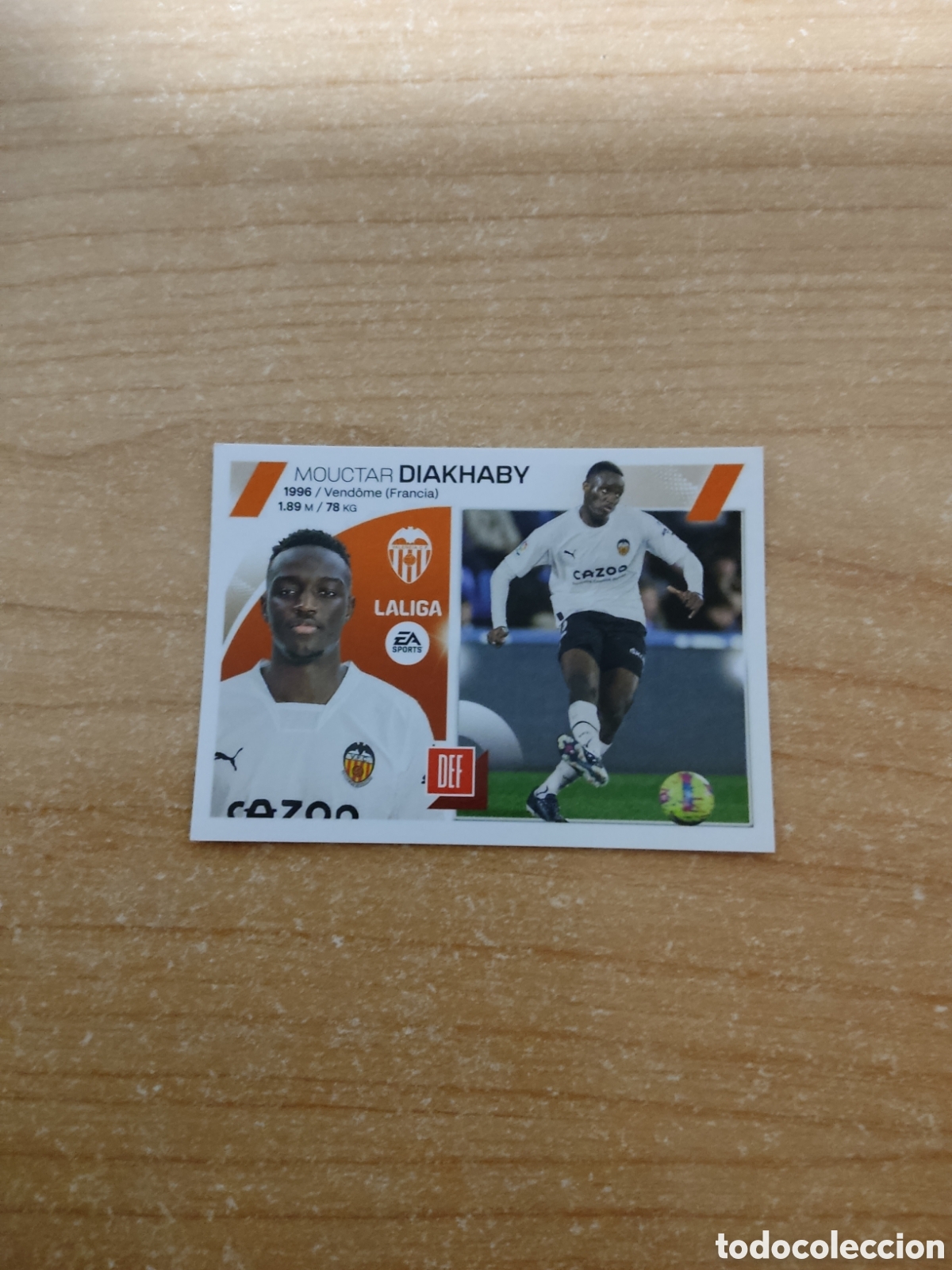 Cromos de f&uacute;tbol: 7 DIAKHABY VALENCIA LIGA ESTE 2023 2024