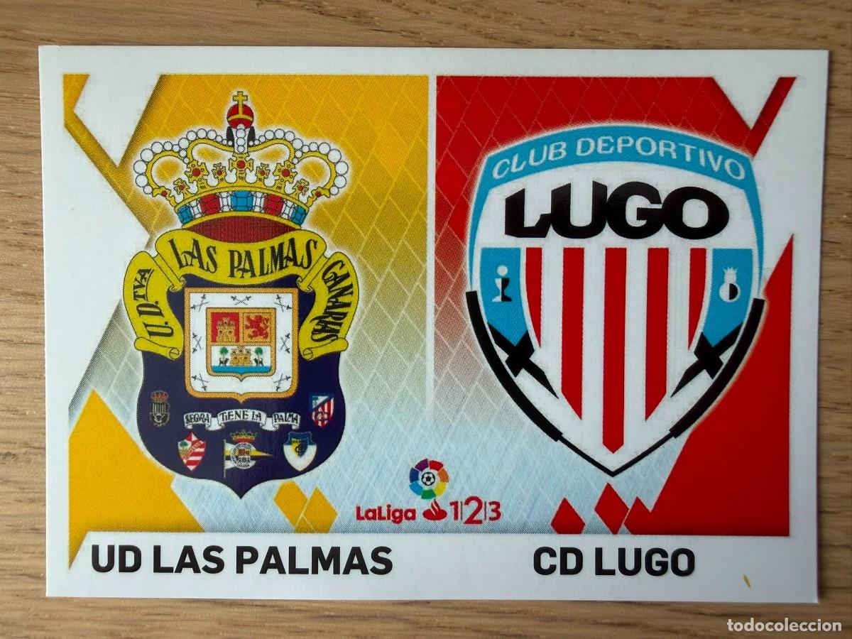 Cromos de f&uacute;tbol: 6 ESCUDO LAS PALMAS LUGO 19 20 2019 2020 LIGA SANTANDER 123 COLECCIONES ESTE SIN PEGAR STICKER