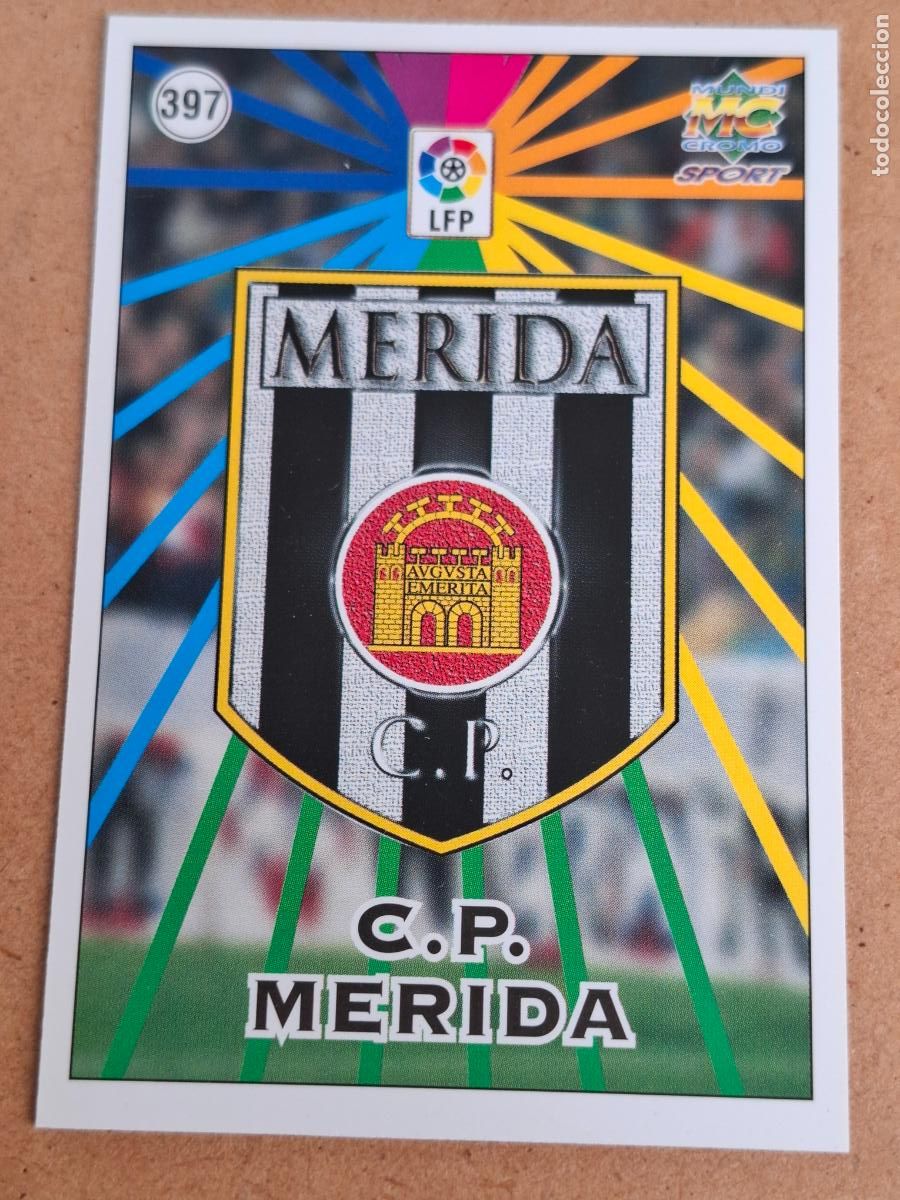 Cromos de f&uacute;tbol: MUNDICROMO 98 99 1998 1999 - 397 ESCUDO / PLANTILLA - C.P. M&Eacute;RIDA - CP14