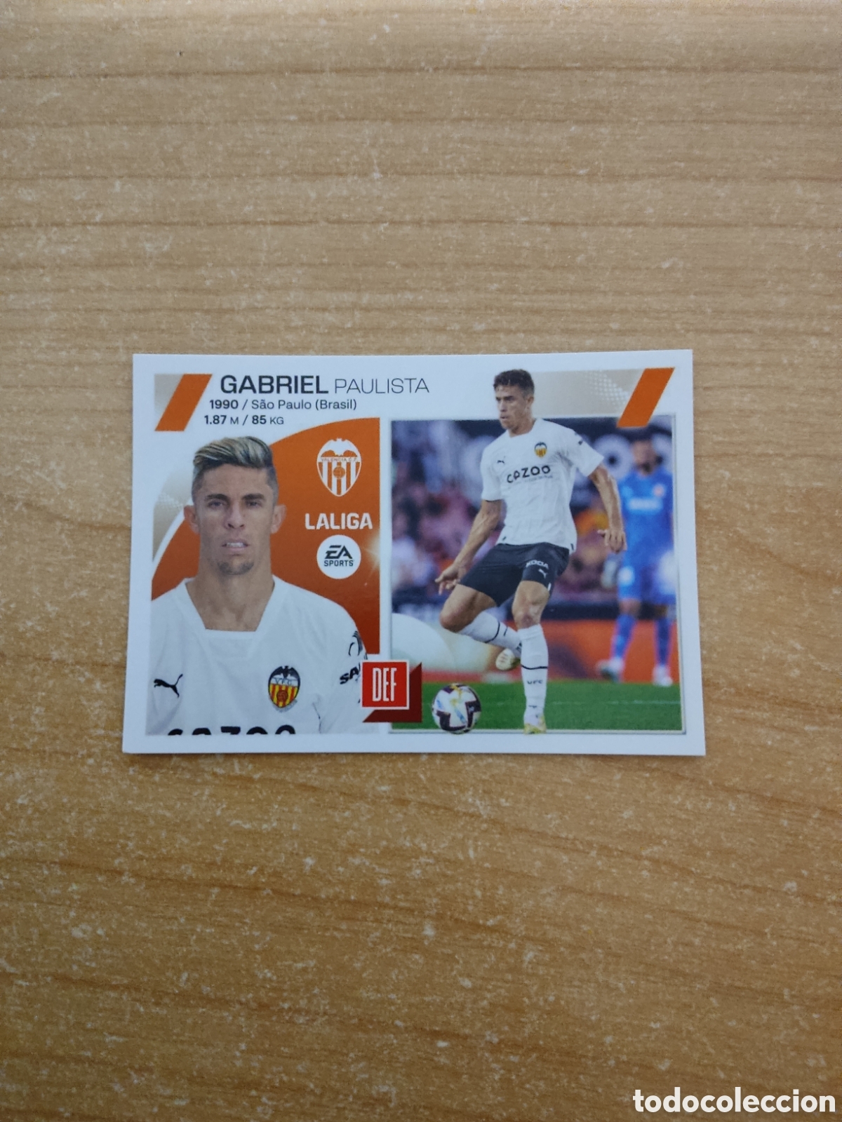Cromos de f&uacute;tbol: 8 GABRIEL PAULISTA VALENCIA LIGA ESTE 2023 2024