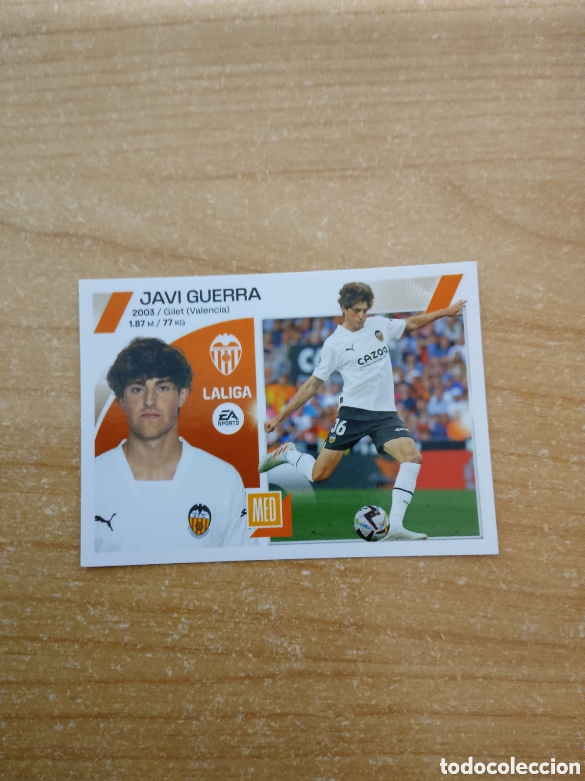 Fu&szlig;ball-Sticker: 15 JAVI GUERRA VALENCIA LIGA ESTE 2023 2024