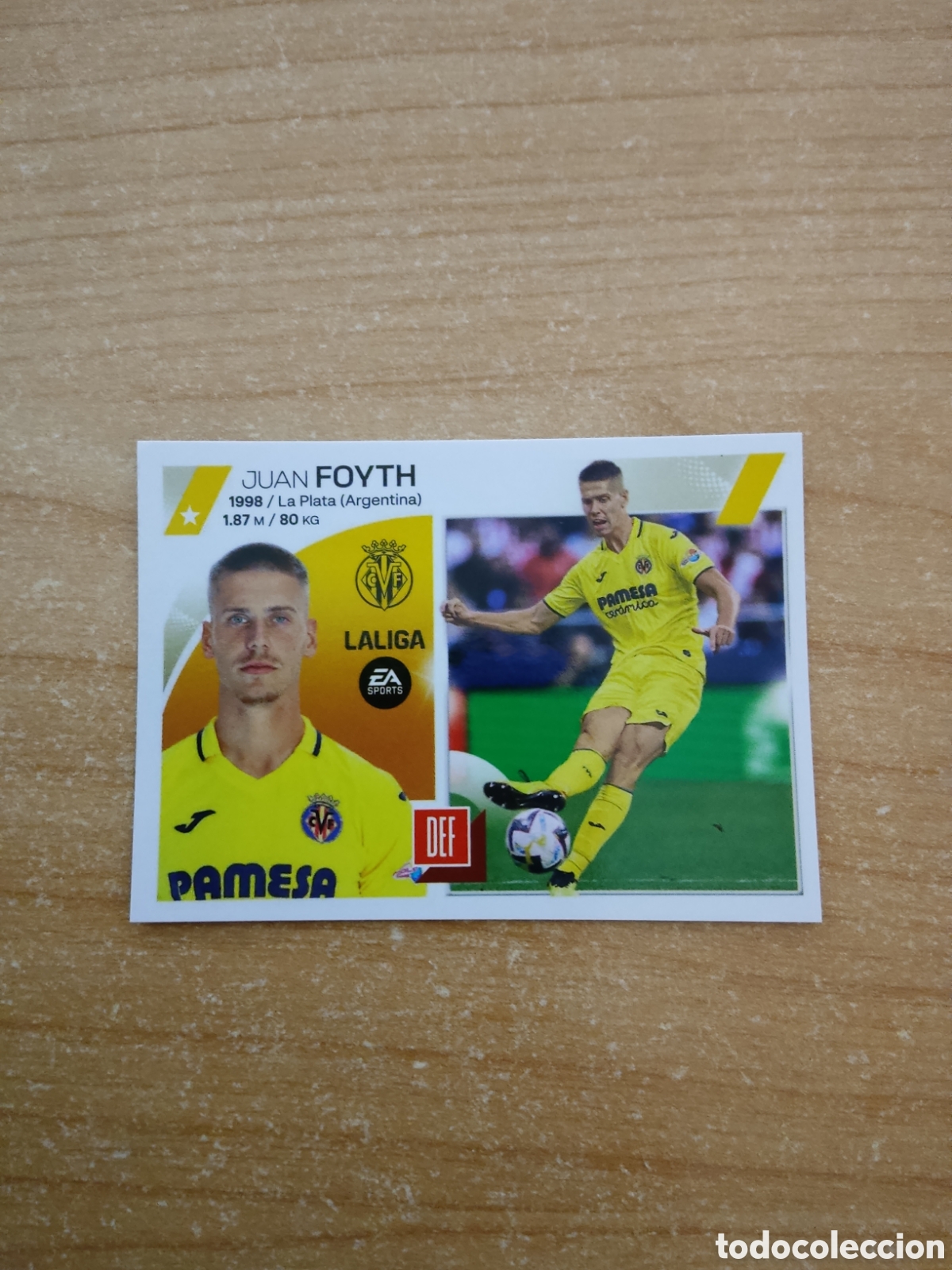 Cromos de f&uacute;tbol: 5 A FOYTH VILLARREAL LIGA ESTE 2023 2024