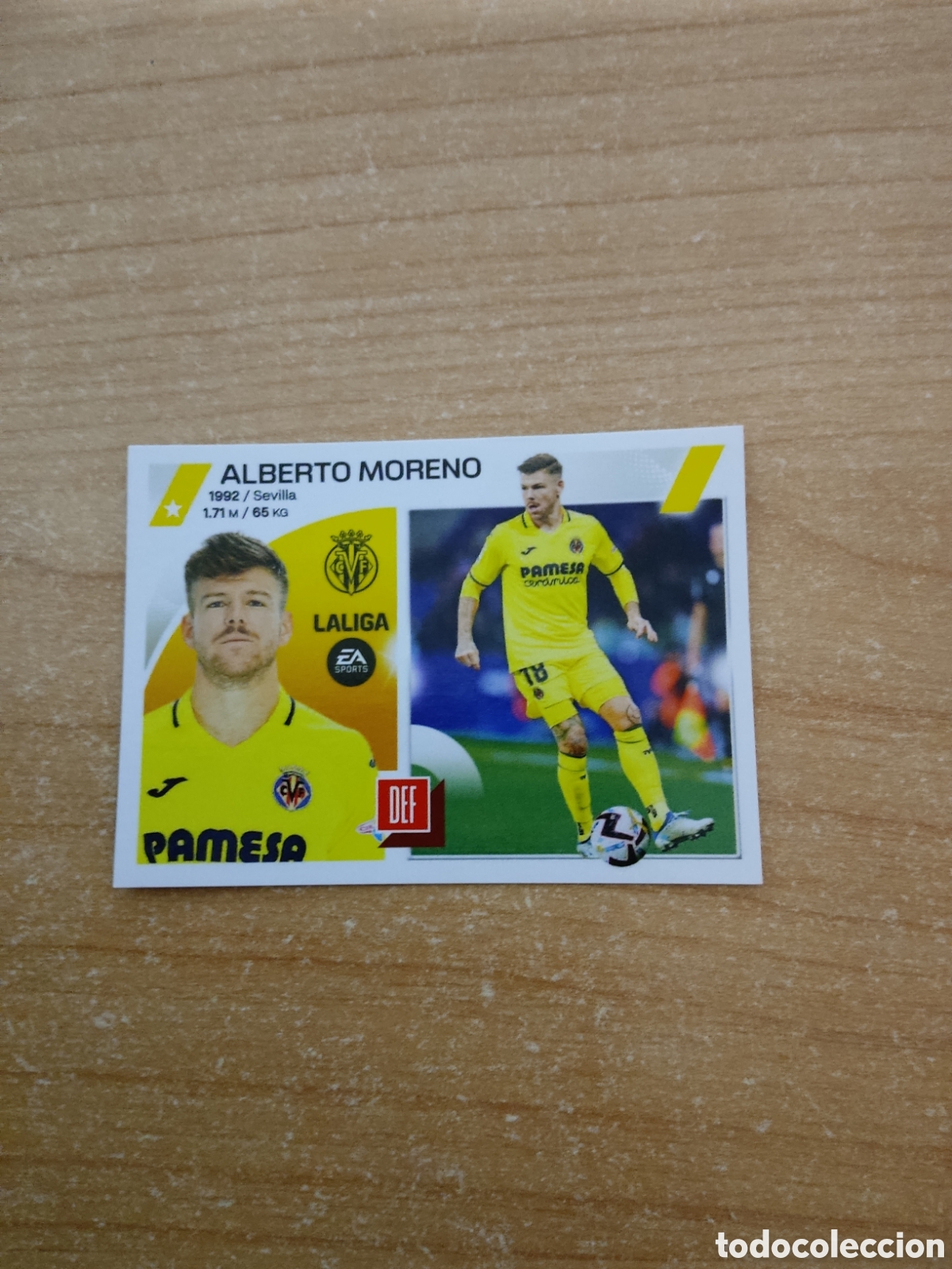 Cromos de f&uacute;tbol: 9 ALBERTO MORENO VILLARREAL LIGA ESTE 2023 2024